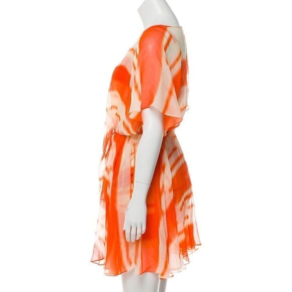 3.1 Phillip Lim Silk Orange Tie-Dye Mini Dress - Picture 2 of 3